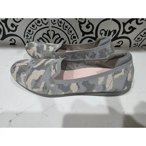 Clarks Women's 7 M Cloudstepper Carly Dream Flats Shoes Stretch Khaki Green Camo - Picture 7 of 8
